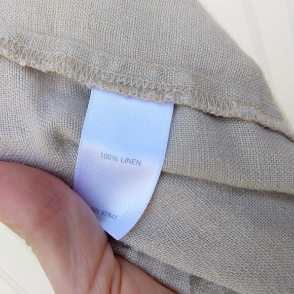 J Jill 100% Linen Women's Crop Pants Size L Petite Short Drawstring FLAWS READ - Picture 10 of 10